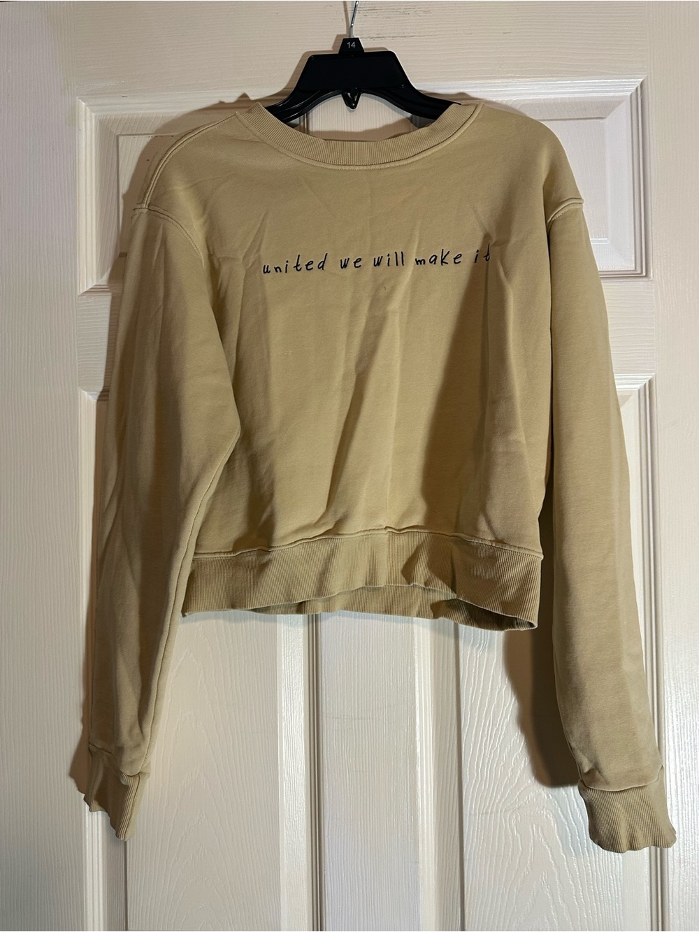 Forever 21 Cropped Crewneck Sweatshirt - Tan
